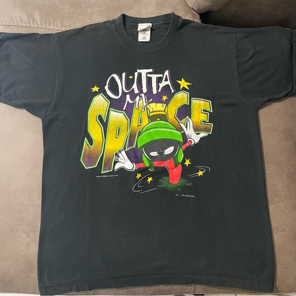Warner Bros. Other - Looney Tunes Marvin the Martian Black Vintage Cotton Graphic Men's T-Shirt XL